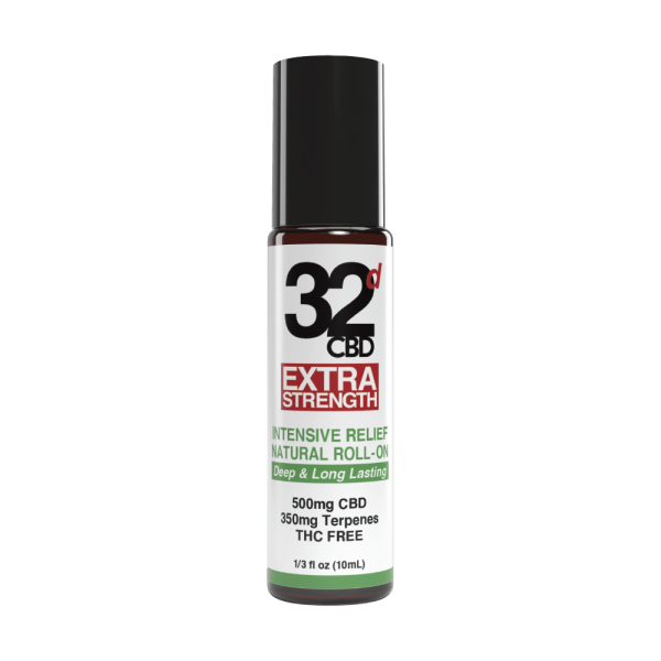 32d CBD Roll-On with natural scent in 1/3 ounce size